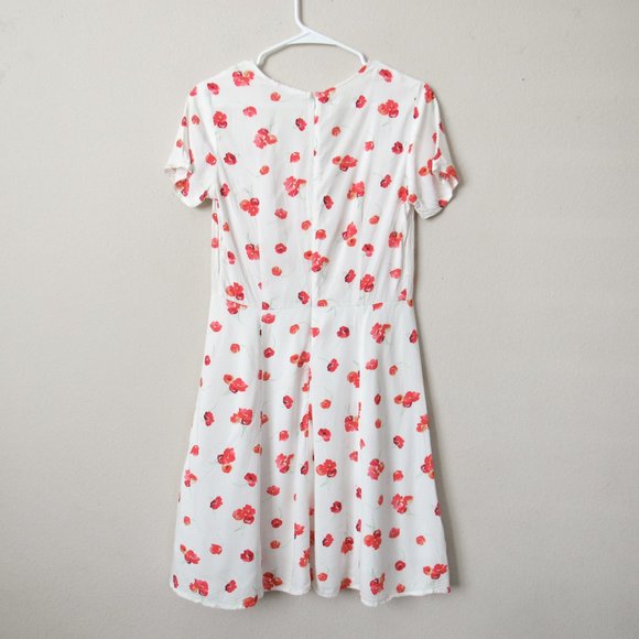 GAP Dainty Floral Print Mini Dress White/Red Size 4 - Picture 3 of 7